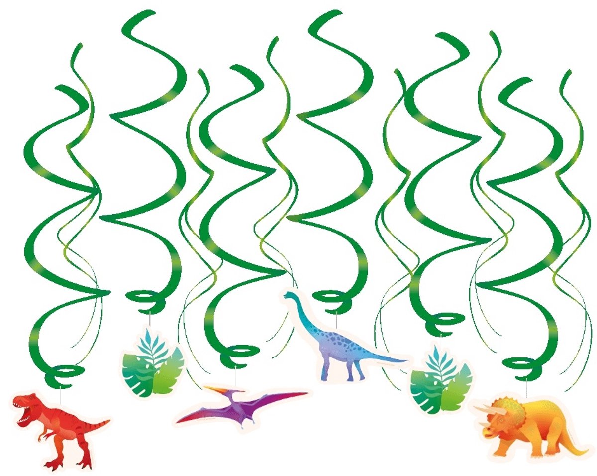 Swirl decorations Dino | 6 stuks
